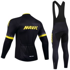 Set Fietsshirt Lange Mouw + Lange Koersbroek 2024 Mavic Zwart